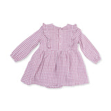 Angel Dear Berry Gingham L/S Ruffle Bubble with Skirt