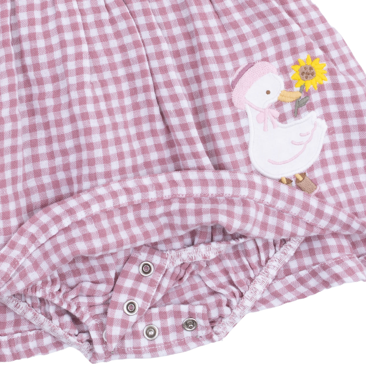 Angel Dear Berry Gingham L/S Ruffle Bubble with Skirt
