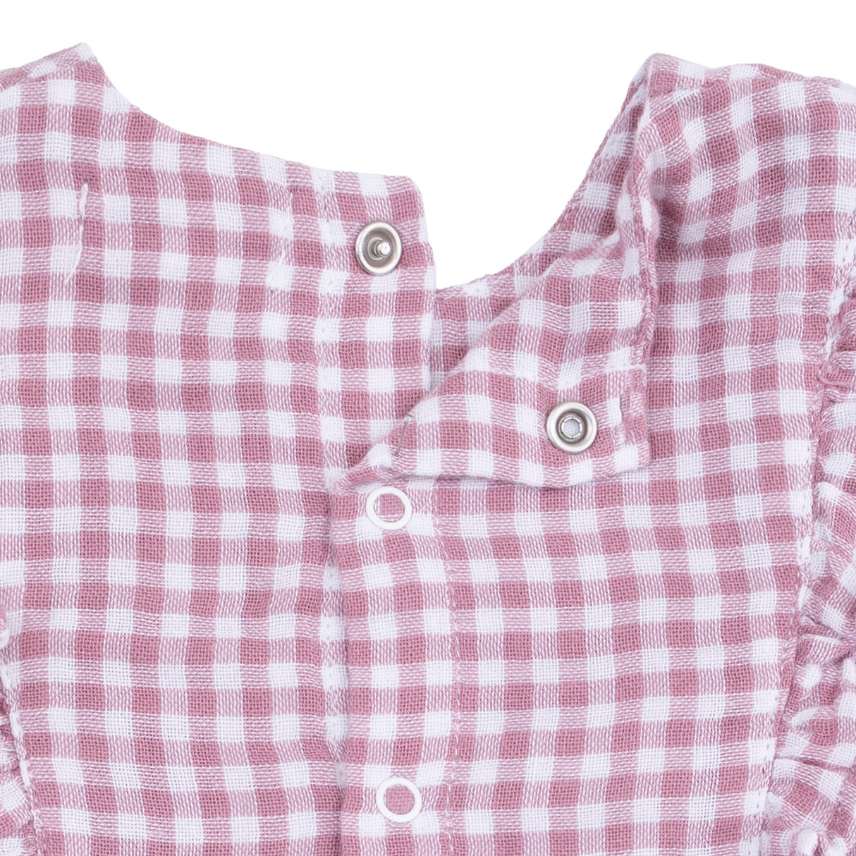 Angel Dear Berry Gingham L/S Ruffle Bubble with Skirt