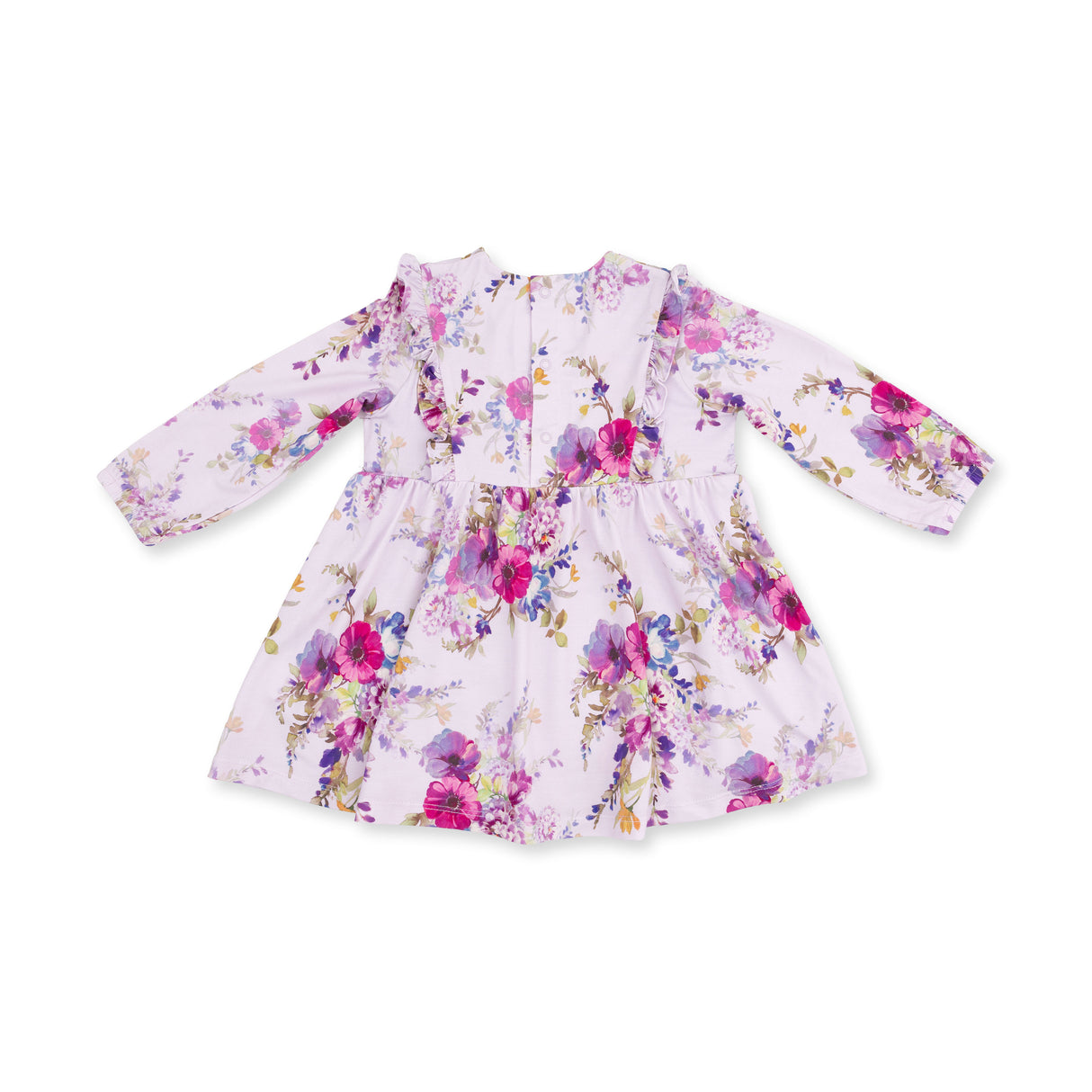 Angel Dear Dahlia Floral Bamboo Long Sleeve Ruffle Dress & Legging