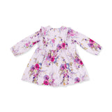 Angel Dear Dahlia Floral Bamboo Long Sleeve Ruffle Dress & Legging