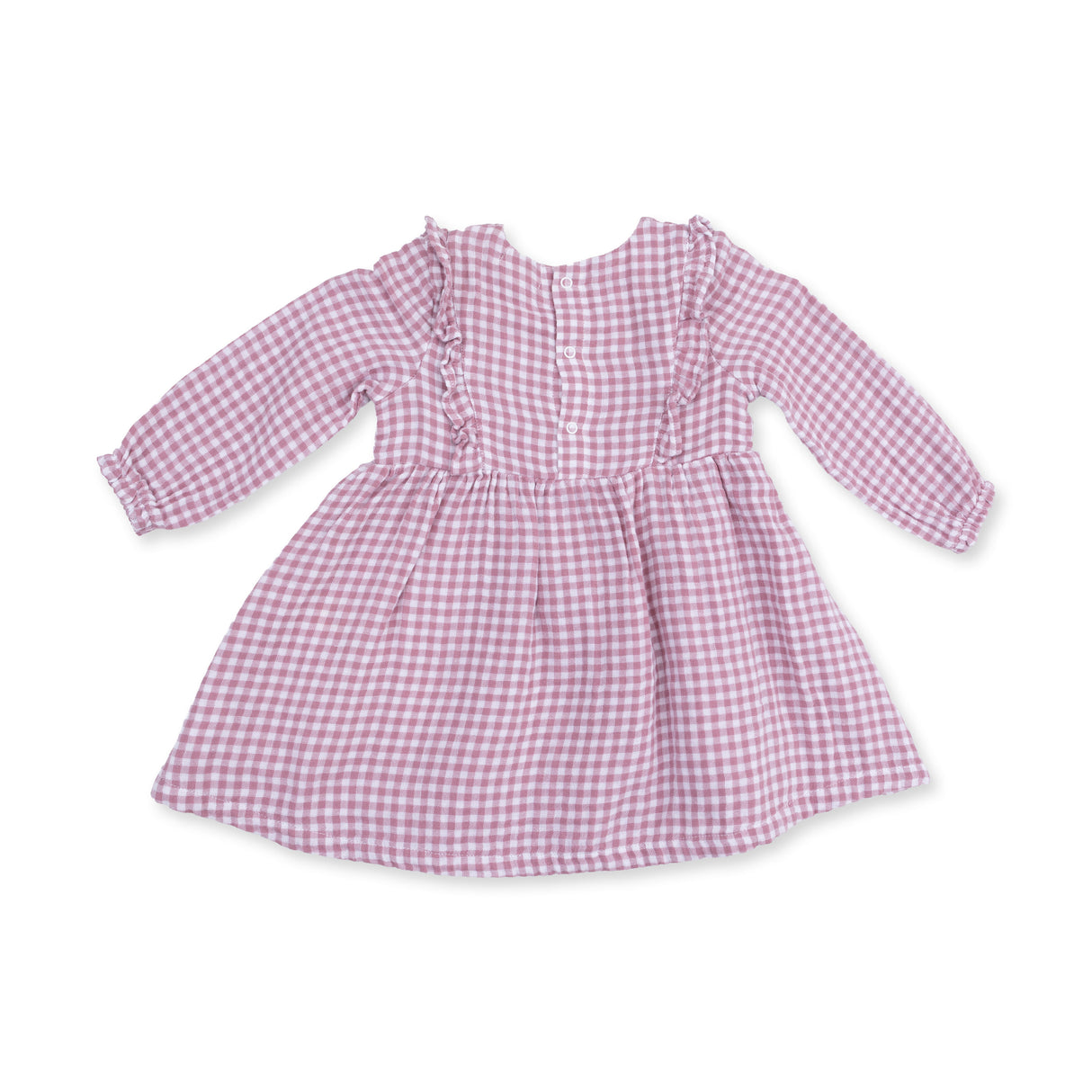 Angel Dear Berry Gingham L/S Ruffle Dress & Legging
