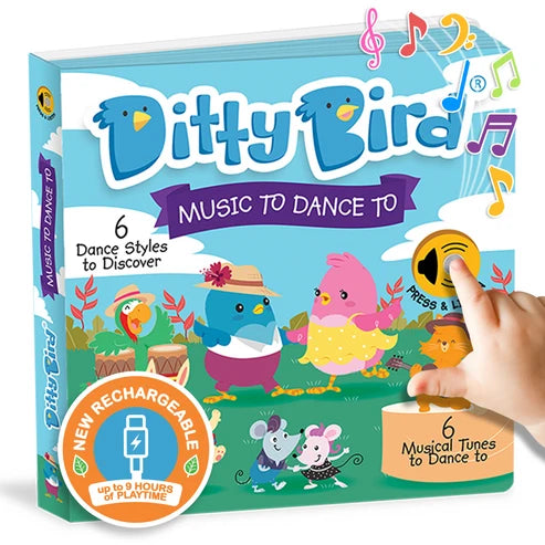 Ditty Bird Kids Dance Songs Musical Board Book | USB-C Rechargeable