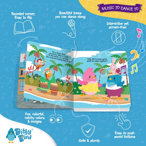 Ditty Bird Kids Dance Songs Musical Board Book | USB-C Rechargeable