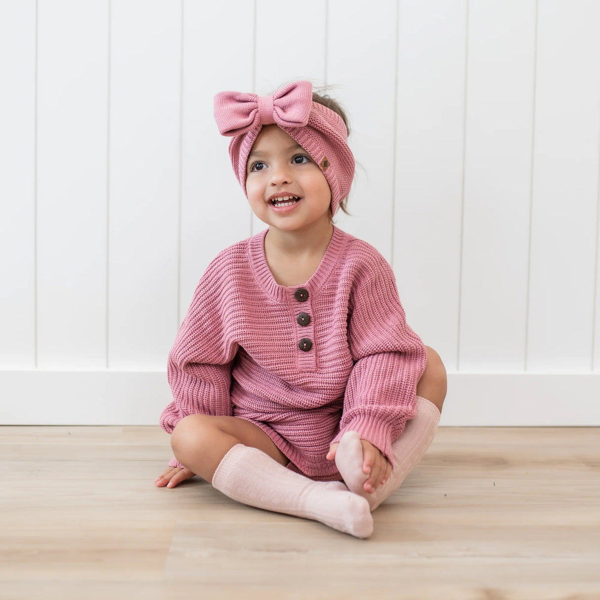 Kyte Chunky Knit Bow Headbands | Apple Blossom