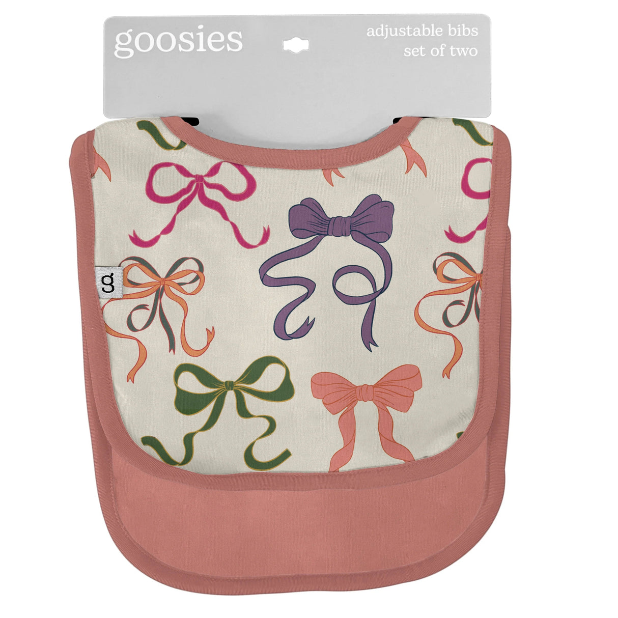 Goosies Bow Bamboo Burp Cloths 2 Pack Set