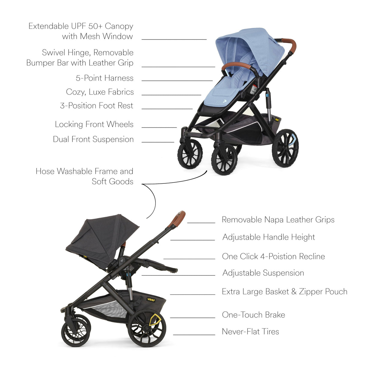 VEER Switchback Switch and Roll Single to Double All-Terrain Stroller
