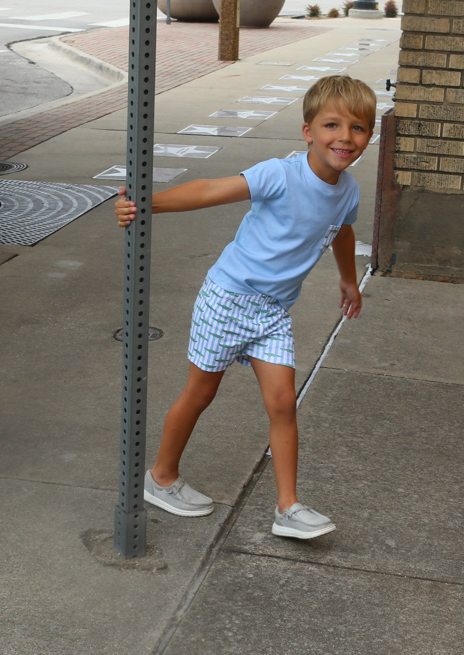 Baby Loren Bayou Kids Blue Pima Short Set