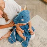 Copper Pearl Nori Narwhal | Premium Knit Character Hooded Towel