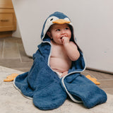 Copper Pearl Pebbles Penguin | Premium Knit Character Hooded Towel