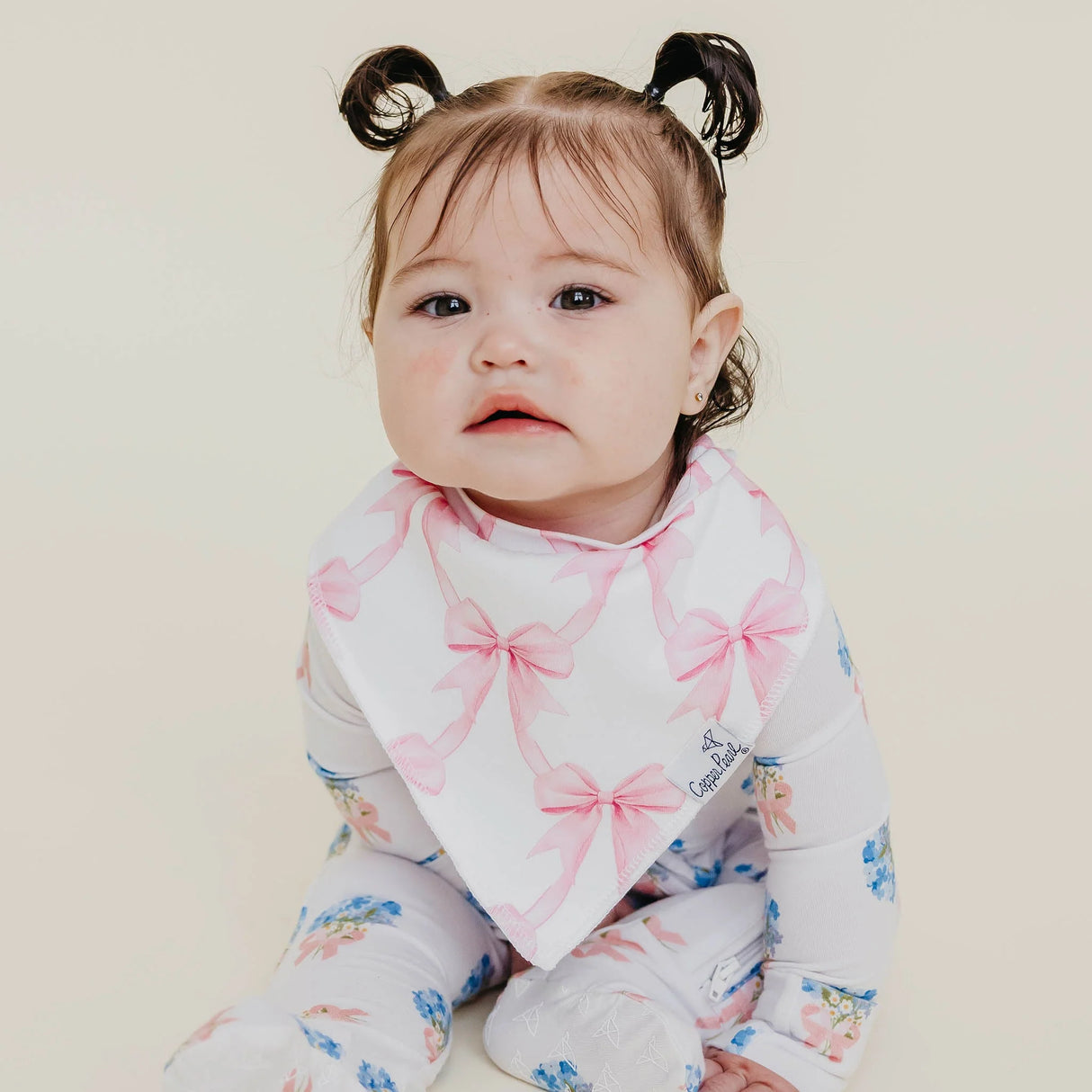 Copper Pearl Baby Bandana Bib 4-Pack Set |  Bow My Gosh