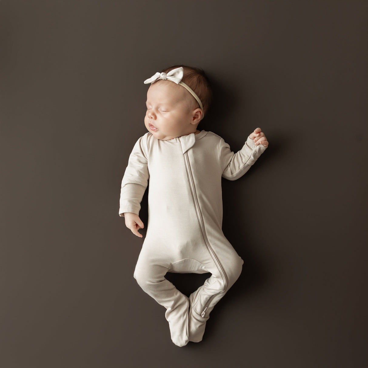Kyte Bamboo Zippered Footie | Bisque