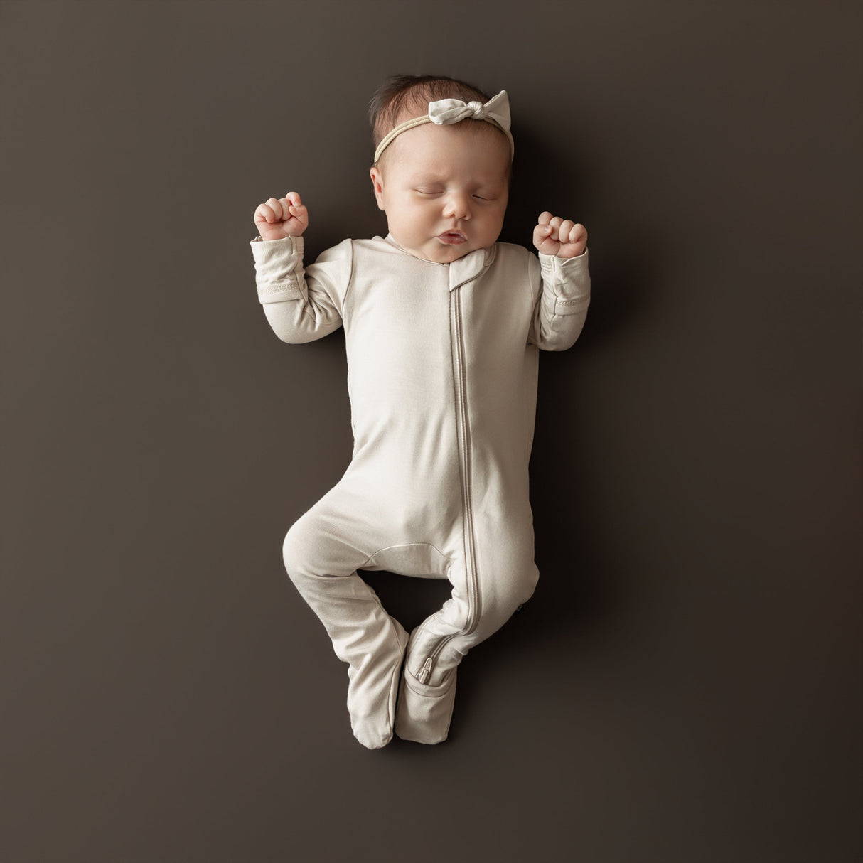 Kyte Bamboo Zippered Footie | Bisque