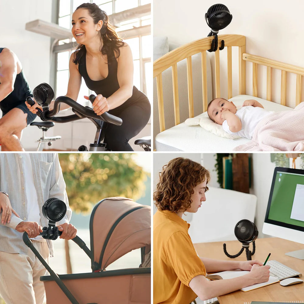Momcozy Portable Stroller Fan | Black