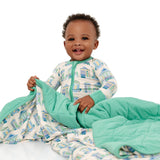 Pearls & Pelicans Home Sweet Nola Bamboo Zip Up Pajamas | Green