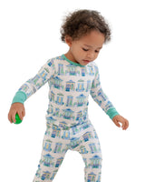 Pearls & Pelicans Home Sweet NOLA Bamboo Two-Piece Pajamas | Green
