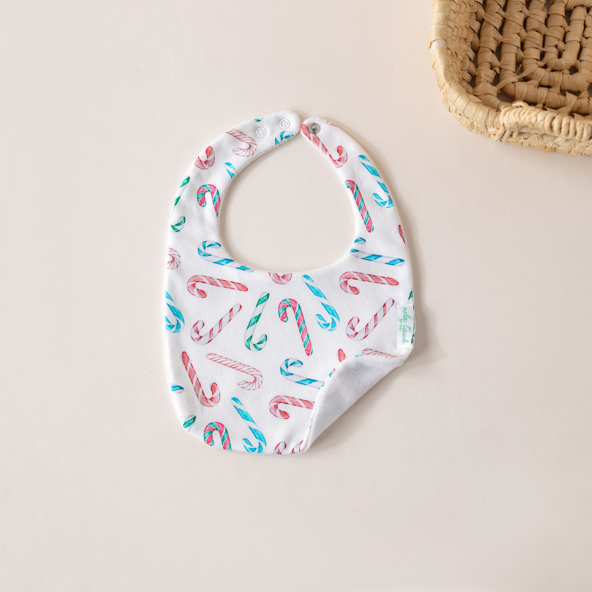 Nola Tawk Candy Cane Lane Organic Cotton Bib
