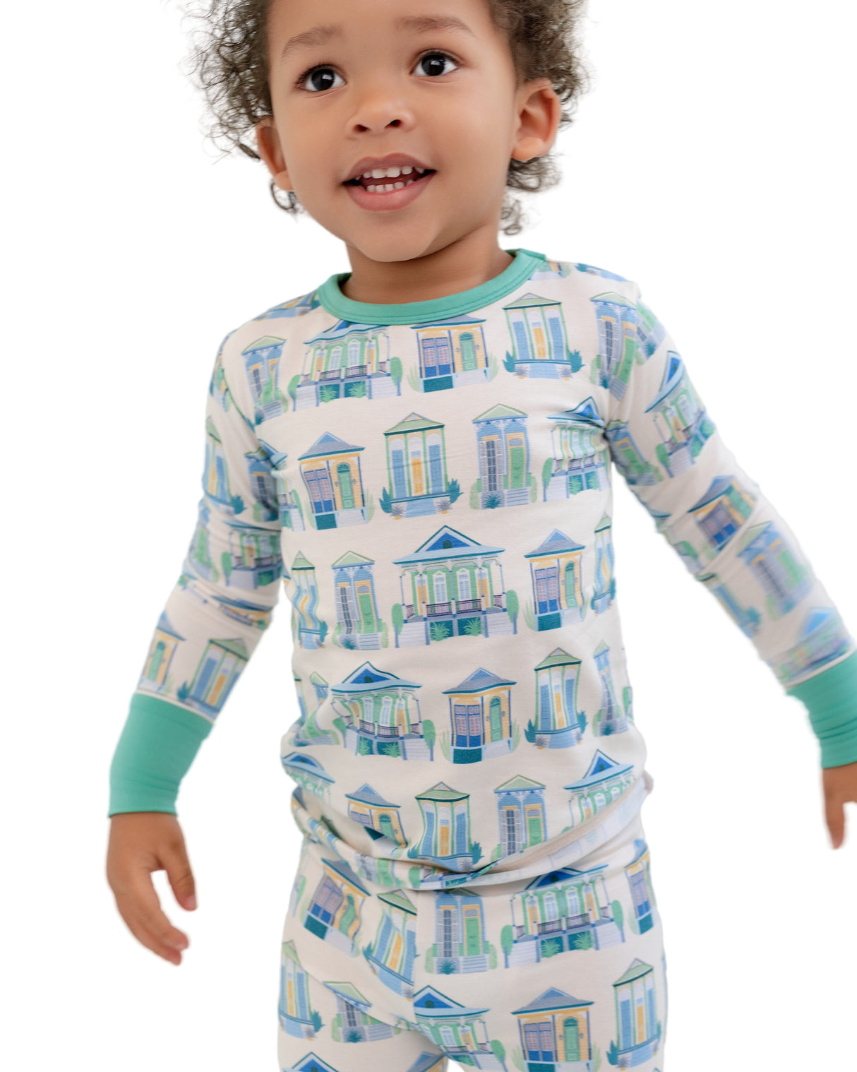 Pearls & Pelicans Home Sweet NOLA Bamboo Two-Piece Pajamas | Green