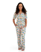 Pearls & Pelicans Bamboo Garden District Women's Short-Sleeve Shirt and Lounge Pants Set