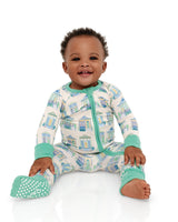 Pearls & Pelicans Home Sweet Nola Bamboo Zip Up Pajamas | Green