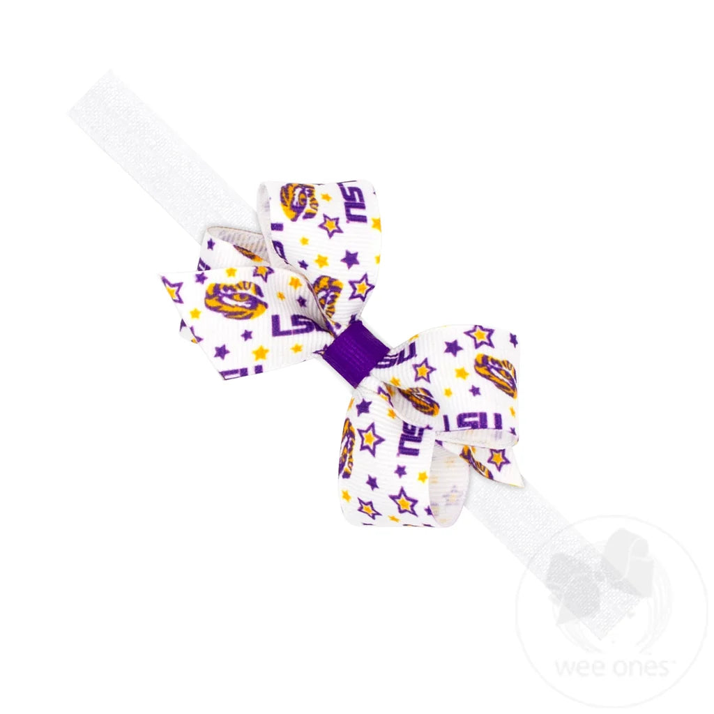 Wee Ones LSU Mini College Star Bow Soft Headband