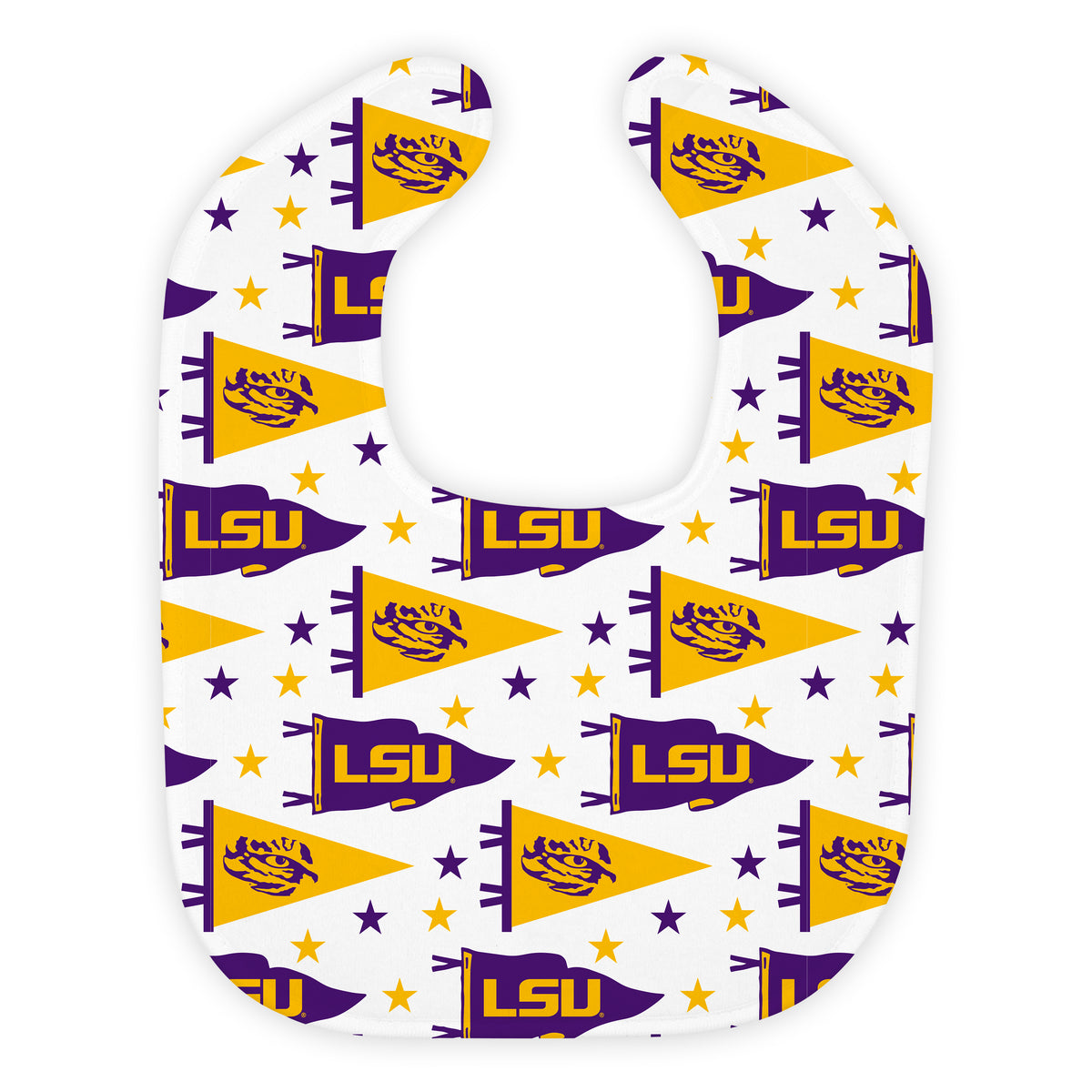 LSU College Pennant Baby Bib