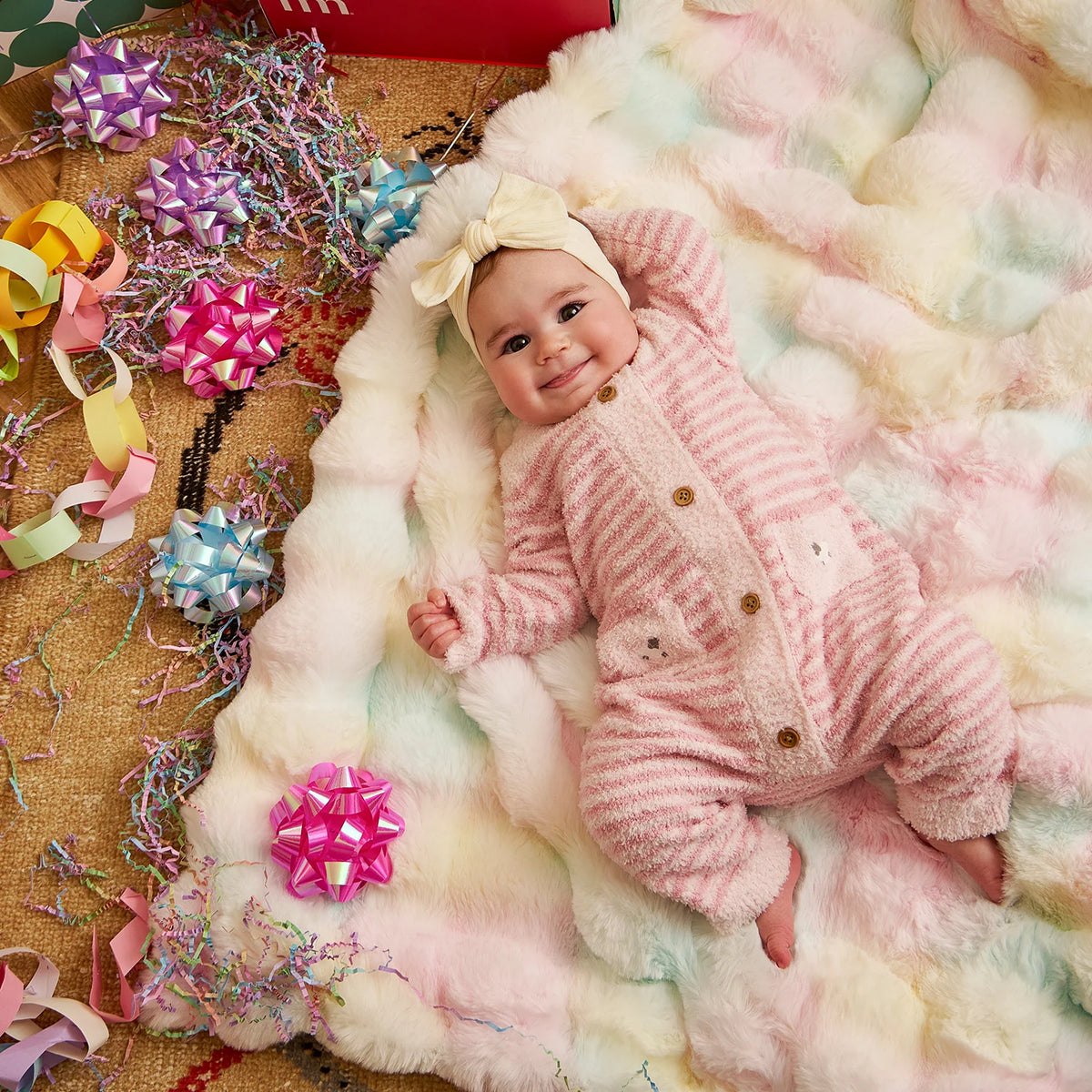 Magnetic Me Chenille Pink Sweater Romper