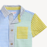 Magnetic Me Multi Gingham Woven Collar Shirt & Short Set