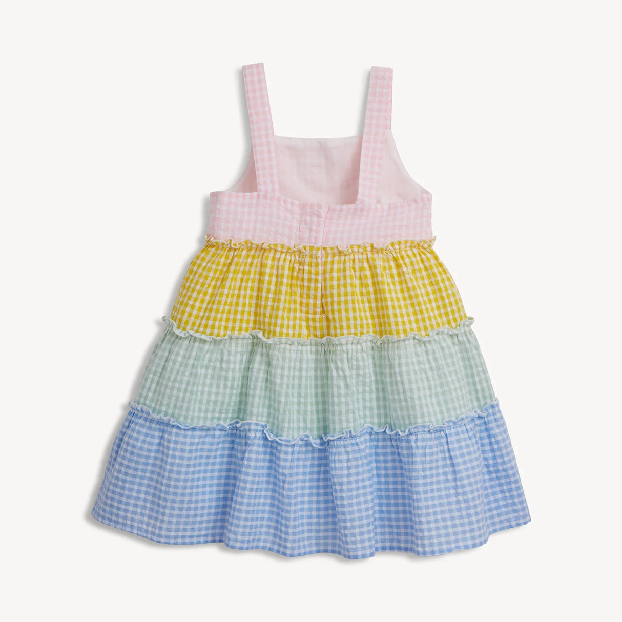 Magnetic Me Multi Gingham Woven Girls Tiered Dress