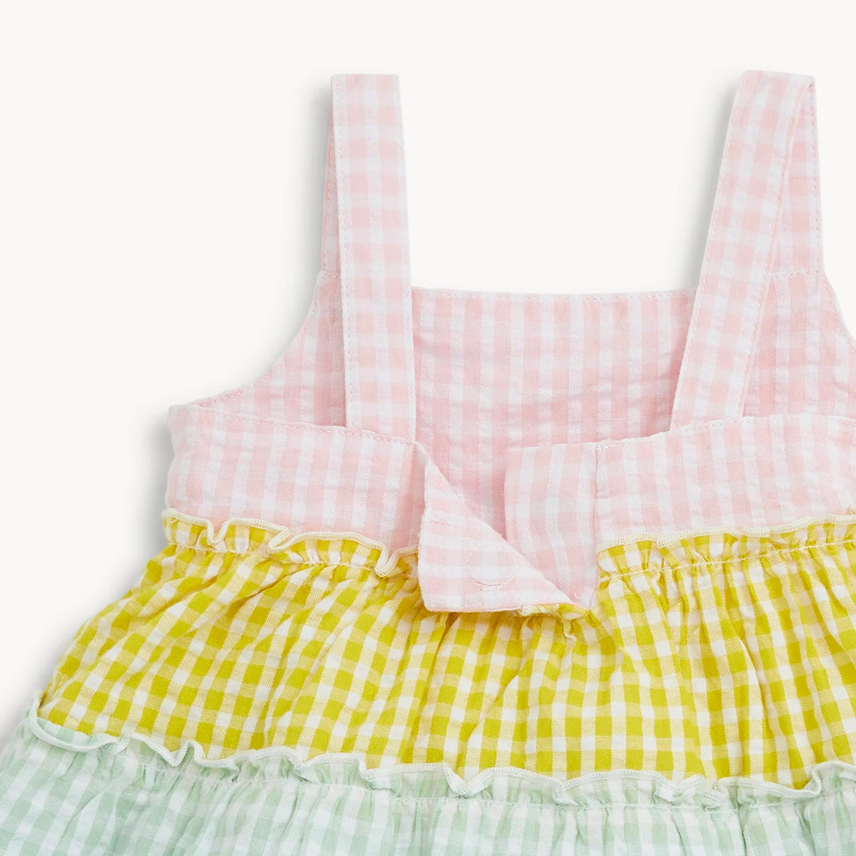 Magnetic Me Multi Gingham Woven Tiered Dress w/ Bloomer