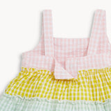 Magnetic Me Multi Gingham Woven Tiered Dress w/ Bloomer