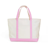 TRVL Design Maxi Tote Coated Canvas Large Natural | Gingham Pink Trim