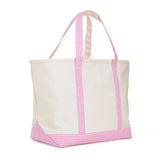 TRVL Design Maxi Tote Coated Canvas Large Natural | Gingham Pink Trim