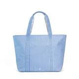 TRVL Design Jumbo Tote X-Large Coated Zipper Tote | Pimlico Stripe Chambray