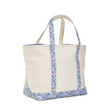 TRVL Design Maxi Tote Coated Canvas Large Natural | Bridgehampton Floral Trim