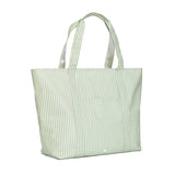 TRVL Design Jumbo Tote X-Large Coated Zipper Tote | Pimlico Stripe Sage