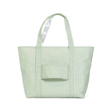 TRVL Design Jumbo Tote X-Large Coated Zipper Tote | Pimlico Stripe Sage
