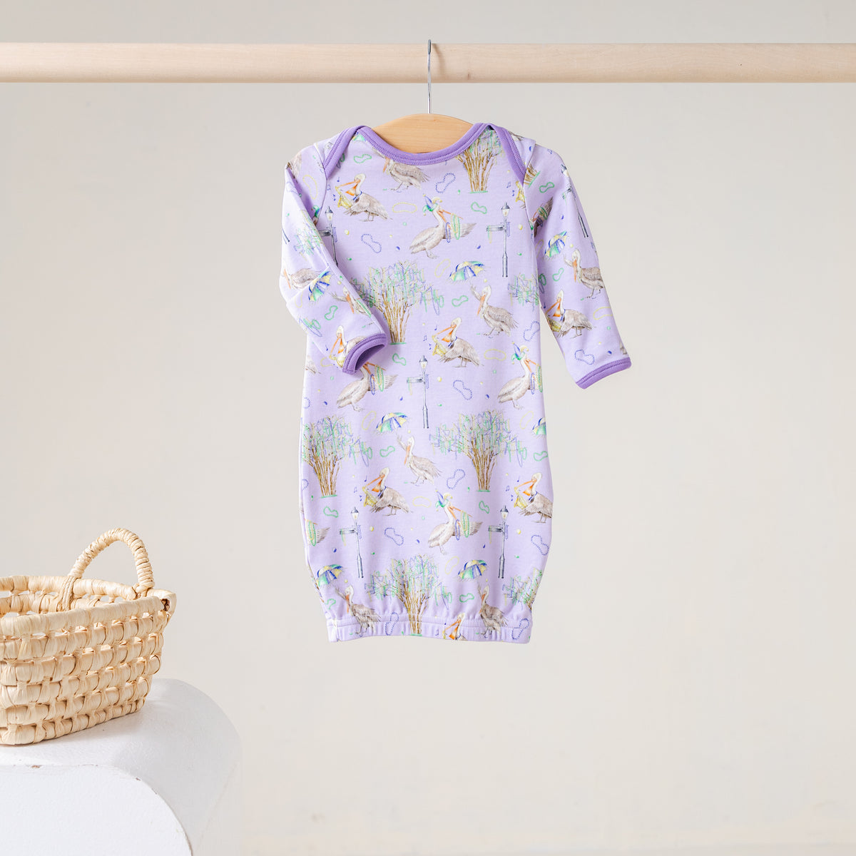Nola Tawk Feathers & Floats Organic Cotton Infant Gown (0-3mo)