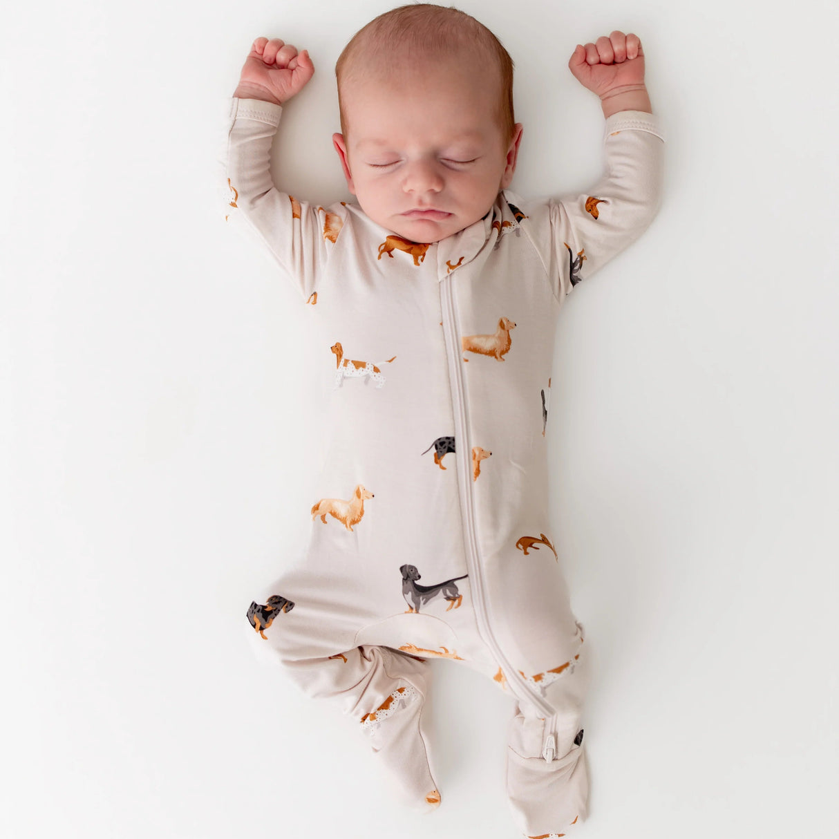 Kyte Baby Bamboo Zippered Footie | Dachshund