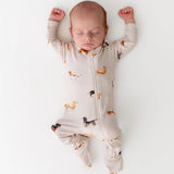 Kyte Baby Bamboo Zippered Footie | Dachshund