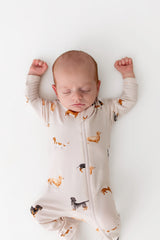 Kyte Baby Bamboo Zippered Footie | Dachshund