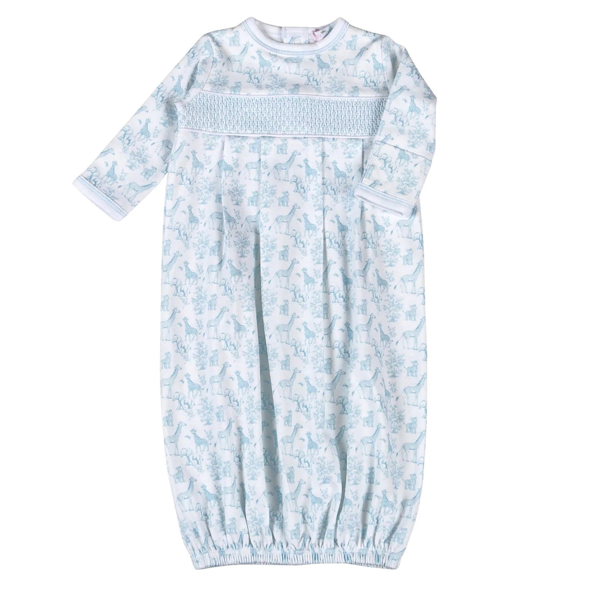 Baby Loren Blue Baby Safari Hand Smock Gown