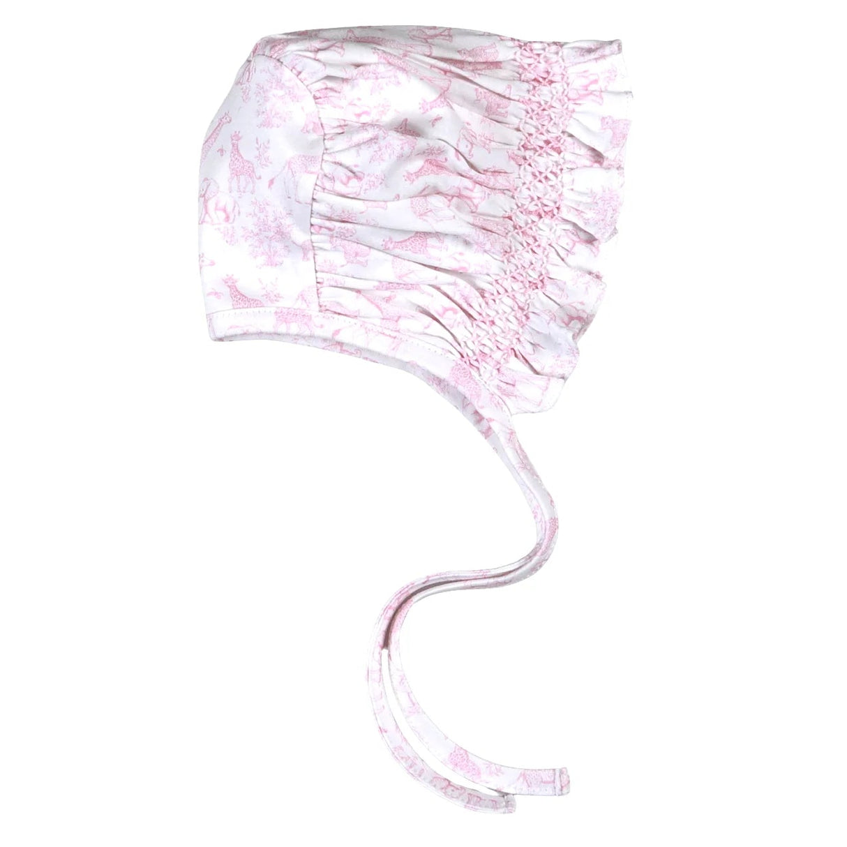 Baby Loren Pink Baby Safari Hand Smock Bonnet