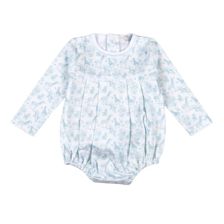 Baby Loren Blue Baby Safari Hand Smock Bubble