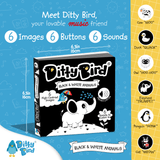 Black & White Animals Ditty Bird Musical Board Book | USB-C Rechargeable