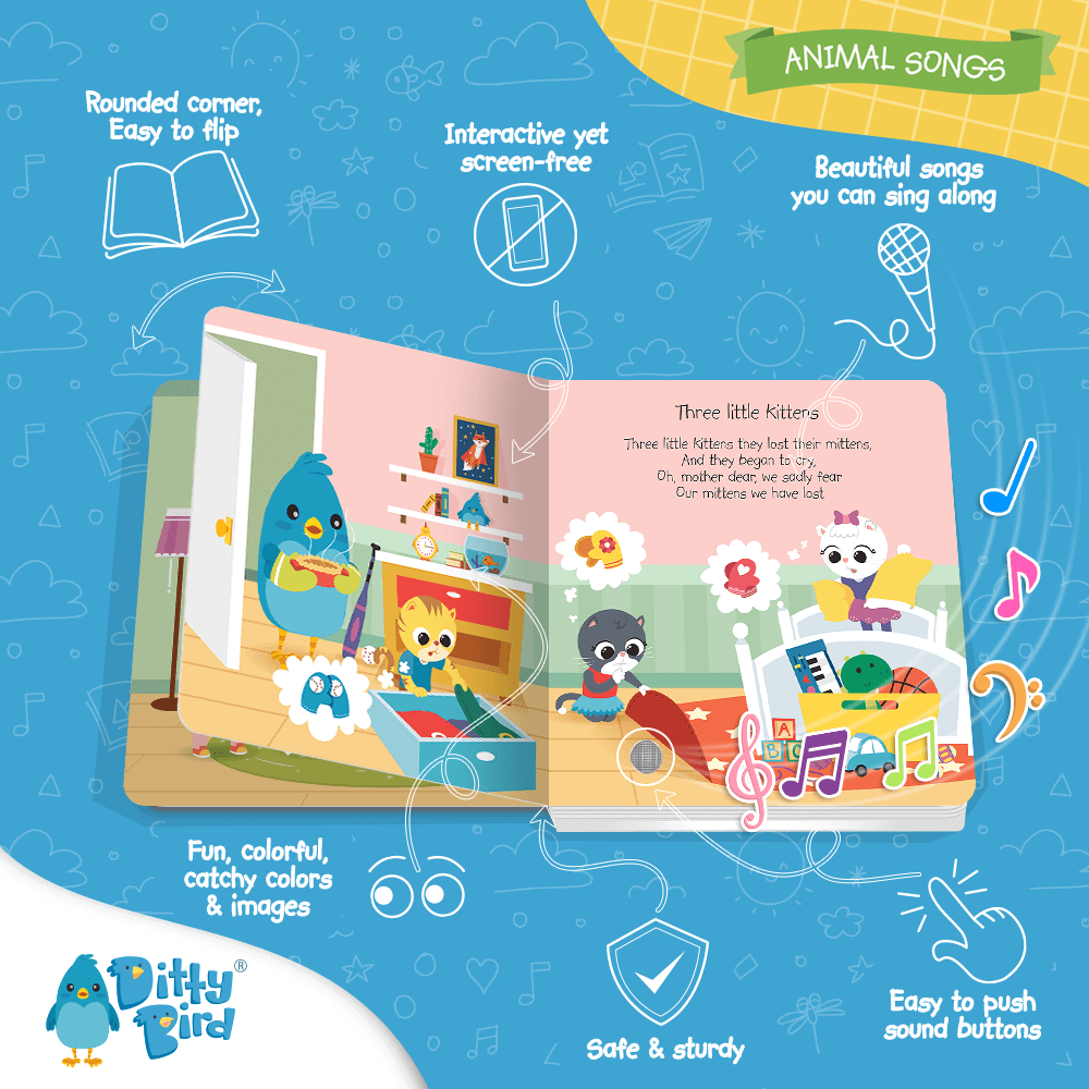 Animals Songs Ditty Bird Musical Board Book | USB-C Rechargeable