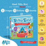Happy Birthday Ditty Bird Musical Board Book | USB-C Rechargeable
