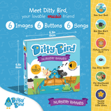 Nursery Rhymes Ditty Bird Musical Board Book | USB-C Rechargeable