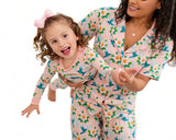 Pearls & Pelicans Bamboo Garden District Women's Short-Sleeve Shirt and Lounge Pants Set
