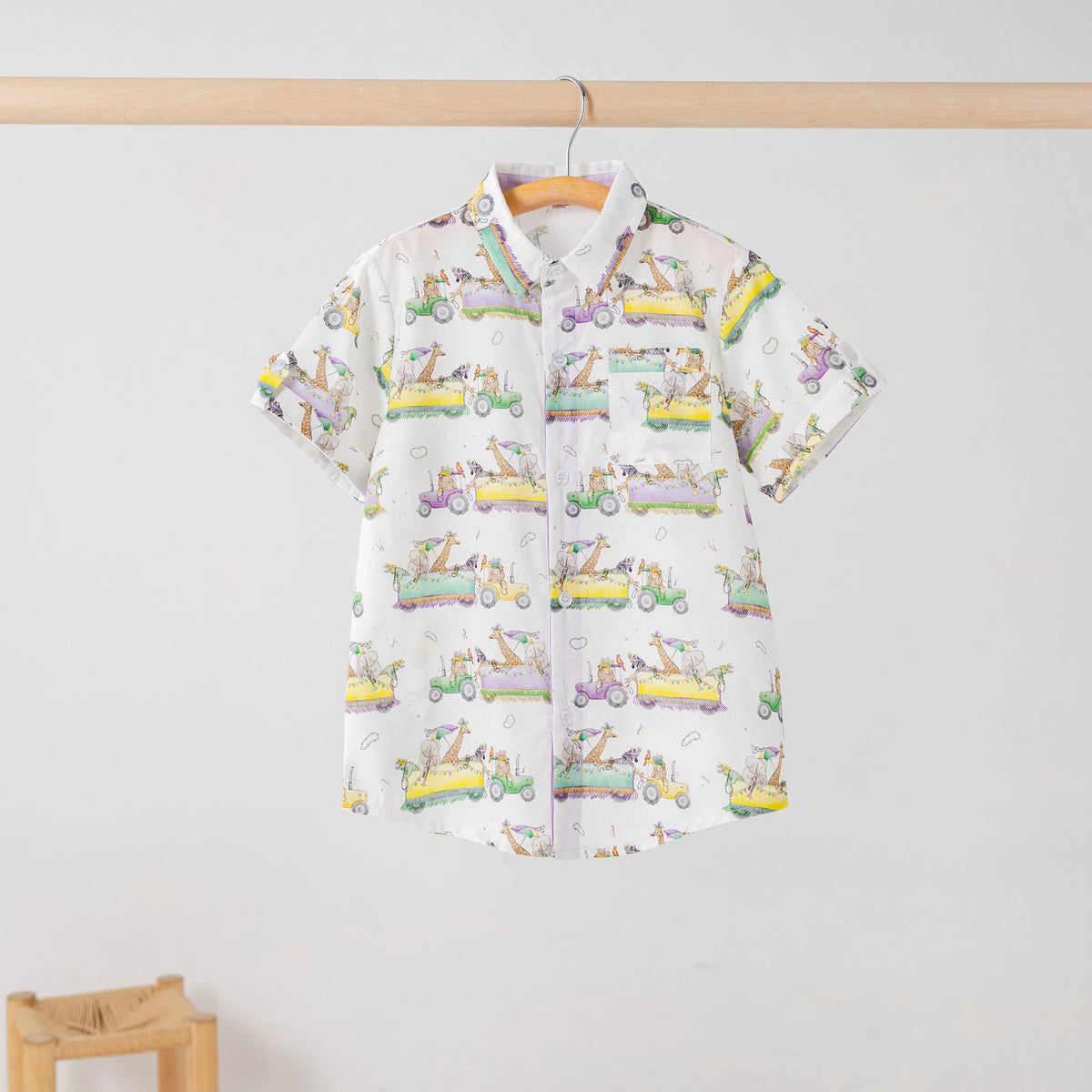 Nola Tawk Krewe Zoo-d It! Short Sleeve Collared Shirt
